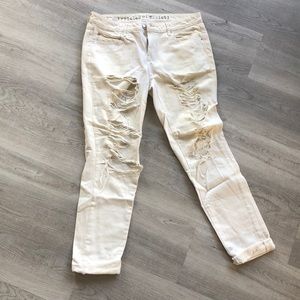 Articles of Society white distressed denim